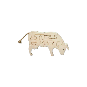 Vache - Jouet puzzle 3D en bois naturel