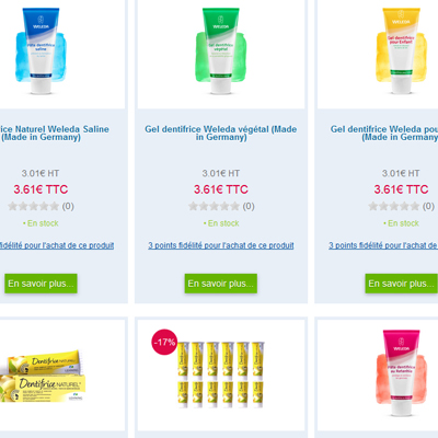 Dentifrices naturels